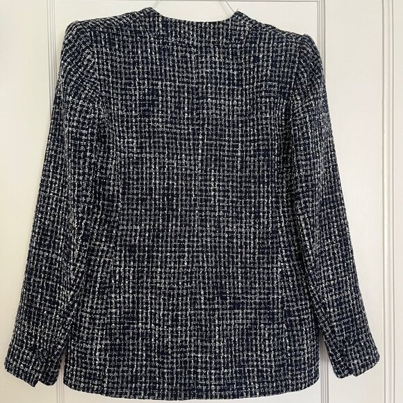 Aritzia Babaton Kilburn Blazer Jacket In Navy Tweed | Size 0 - Picture 6 of 8